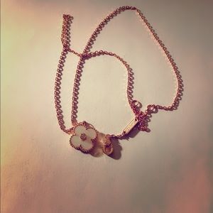 clover necklace with diamond mother of pearl